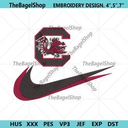 south carolina gamecocks double swoosh nike logo embroidery design file