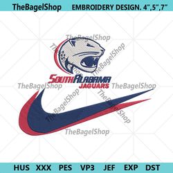south alabama jaguars double swoosh nike logo embroidery design file