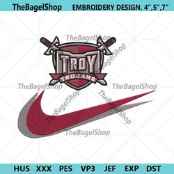 troy trojans double swoosh nike logo embroidery design file