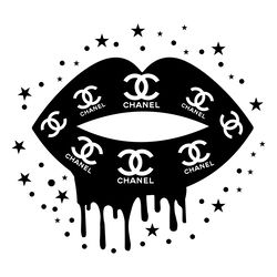 chanel lips logos svg, luxury brand logo svg
