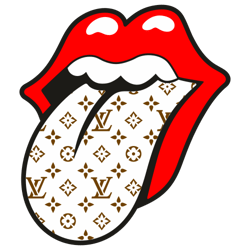 rolling lips louis vuitton pattern, logo pattern svg, brand logo tumbler