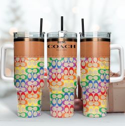 colorful coach logo 40oz tumbler wrap, brand logo tumbler