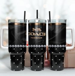 black coach logo 40oz tumbler wrap, brand logo tumbler