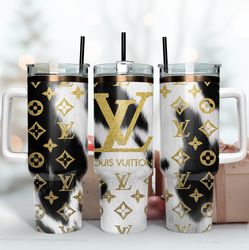 white glitter lv 40oz tumbler wrap, brand logo tumbler