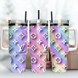 colorful lv logo 40oz tumbler wrap, brand logo tumbler