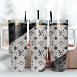 lv logo pattern tumbler, 40oz tumbler wrap, brand logo tumbler