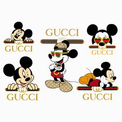 gucci mickey bundle logo svg, fashion logo svg, famous brand logo svg