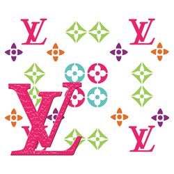 lv colorful pattern logo svg, fashion logo svg, famous brand logo svg
