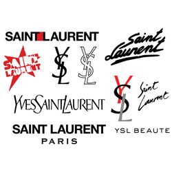 yves saint laurent logos bundle svg, fashion logo svg, famous brand logo svg