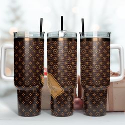 chic lady tag 40oz tumbler, lv logo tumbler, famous brand logo wrap design