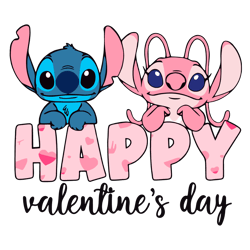 Happy Valentine Stitcth And Angel SVG
