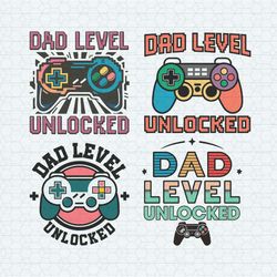 retro dad level unlocked svg bundle