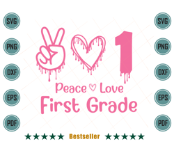 back to school peace love first grade kids svg hld130721ht94