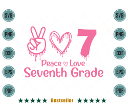 back to school peace love seventh grade svg hld150721ht56