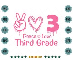back to school peace love third grade kids svg hld150721ht52