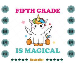 back to school unicorn fifth grade is magical svg hld090821ht85