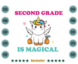 back to school unicorn second grade is magical svg hld090821ht82