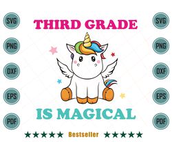 back to school unicorn third grade is magical svg hld090821ht83
