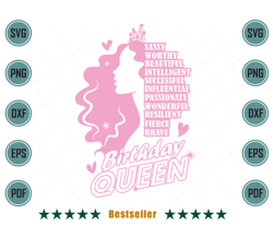 birthday queen melanin black girl svg bd240621ht4