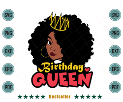 birthday queen melanin crown black girl svg bd220621ht81