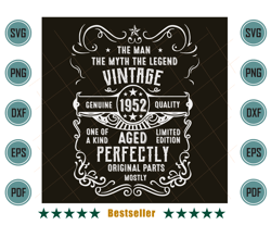 birthday the man the myth the legend vintage 1952 svg bd110821ht10