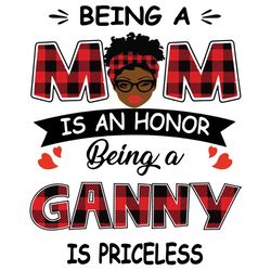 Being A Mom Is An Honor Being A Ganny Is Priceless Svg, Mothers Day Svg, Black Mom Svg, Black Ganny Svg, Being A Mom Svg