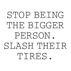 Stop Being The Bigger Person Slash Their Tires Shirt Svg, Funny Shirt Svg, Gift For Friends, Funny Saying, Svg, Png, Dxf