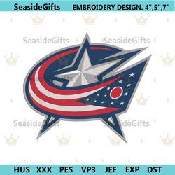 columbus blue jackets logo nhl team embroidery design file