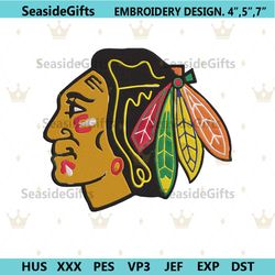 chicago blackhawks logo nhl team embroidery design file