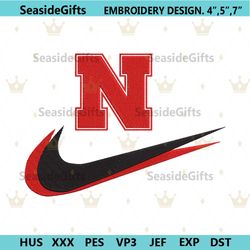 nebraska cornhuskers double swoosh nike logo embroidery design file