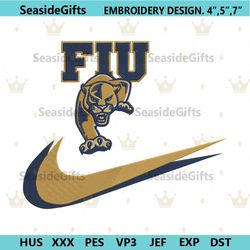 florida international panthers double swoosh nike logo embroidery design file