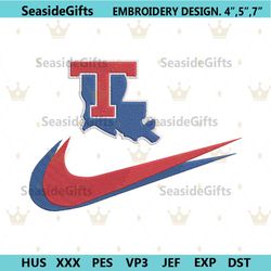 louisiana tech bulldogs double swoosh nike logo embroidery design file