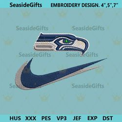 seattle seahawks nike swoosh embroidery design download