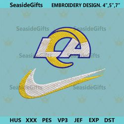 los angeles rams nike swoosh embroidery design download png