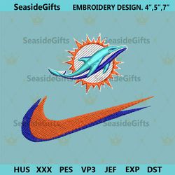 miami dolphins nike swoosh embroidery design download