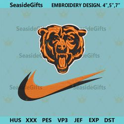 chicago bears nike swoosh embroidery design download png