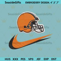 cleveland browns nike swoosh embroidery design download