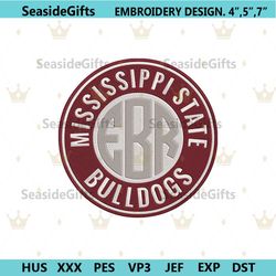 mississippi state bulldogs embroidery design, ncaa embroidery designs, mississippi state bulldogs embroidery instant fil