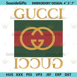 gucci double brand logo embroidery instant dowload