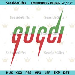 gucci logo brand green red embroidery instant download