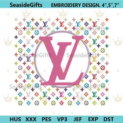 lv pink circle logo wrap embroidery design download file