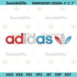 adidas colorfull logo brand leaf embroidery instant download