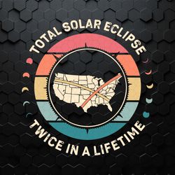 Vintage Total Solar Eclipse USA Map SVG