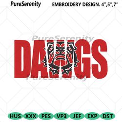 dawgs bulldogs wordmark ncaa team logo embroidery design