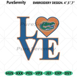 florida gators love embroidery design, ncaa embroidery designs, florida gators embroidery instant file