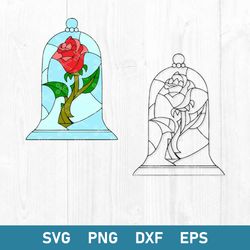 beauty and the best rose svg, enchanted rose svg, belle rose svg, disney svg, png dxf eps digital file