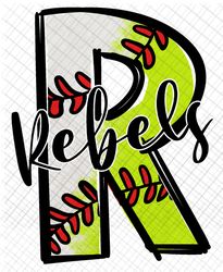 baseball softball distressed r rebels png, digital download, t shirt design, tshirt sublimation design 1