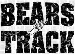 bears track and field distressed mascot design png, digital download, sublimation file