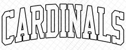 cardinals black arched varsity outline mascot pngsvgjpg, digital download, instant delivery