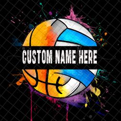 custom watercolor basketballvolleyball mascot design, add your own name, png file for dtf, dtg, or sublimation